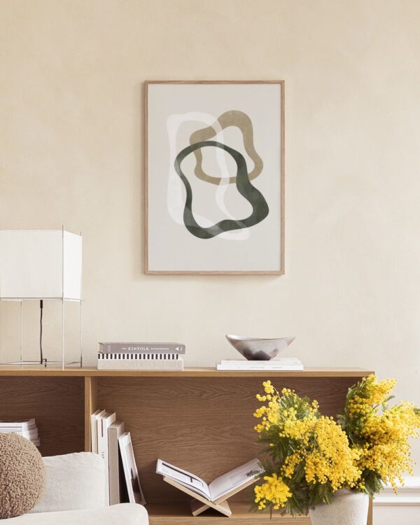 Abstract Green Shapes No2 Print