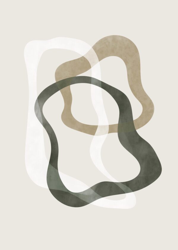 Abstract Green Shapes No2 Print