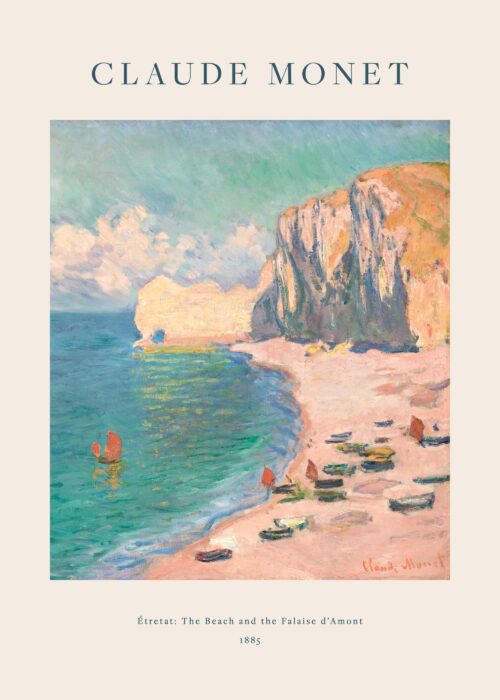 Monet - Étretat- The Beach and the Falaise d'Amont Print Monet - Étretat- The Beach and the Falaise d'Amont Print