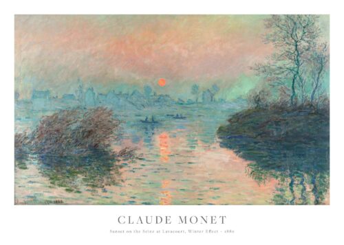 Monet - Sunset on the Seine at Lavacourt, Winter Effect Print Monet - Sunset on the Seine at Lavacourt, Winter Effect Print