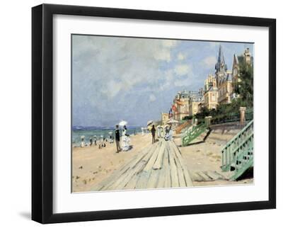 Beach at Trouville - Black Framed Art Print Wall Art, 16x12