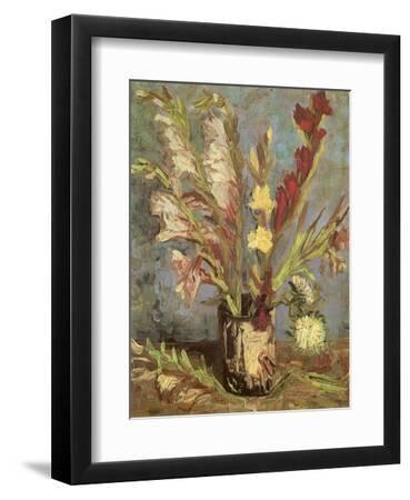 Bouquet of Gladioli, 1886 - Black Framed Art Print Wall Art, 9x12