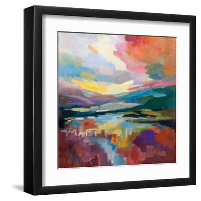 Crimson Sky - Black Framed Art Print Wall Art, 12x12