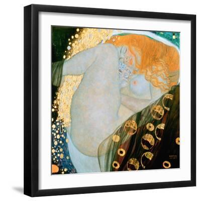 Danae, c.1907 - Black Framed Art Print Wall Art, 16x16