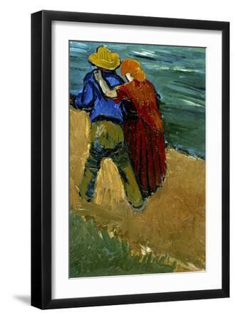 Eglogue En Provence - Un Couple D'Amoureux, 1888 - Black Framed Art Print Wall Art, 12x18