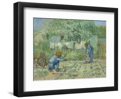 First Steps, after Millet, 1890 - Black Framed Art Print Wall Art, 12x9