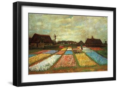 Flower Beds of Holland - Black Framed Art Print Wall Art, 18x12