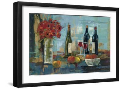Fruit and Wine - Black Framed Art Print Wall Art, 18x12
