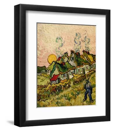 House and Figure, c.1890 - Black Framed Art Print Wall Art, 11x14