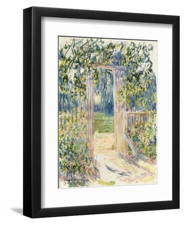 La Porte du Jardin, Vetheuil, 1881 - Black Framed Art Print Wall Art, 9x12