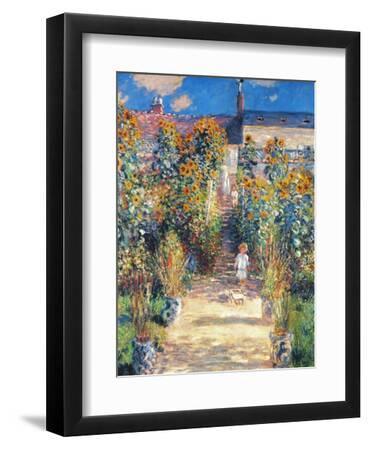 Monet: Garden/Vetheuil - Black Framed Art Print Wall Art, 9x12