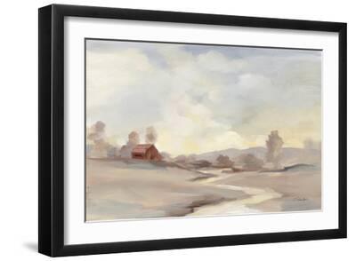 Monochromatic Farm View - Black Framed Art Print Wall Art, 18x12