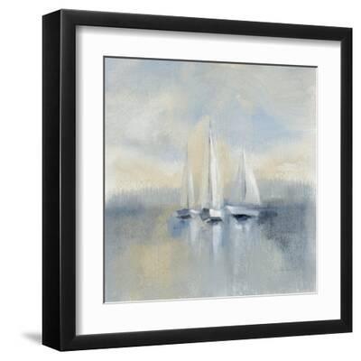 Morning Sail I Blue - Black Framed Art Print Wall Art, 12x12
