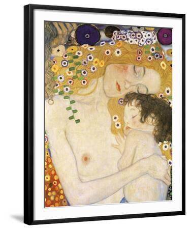 Mother and Child (detail from The Three Ages of Woman), c. 1905 - Black Framed Art Print Wall Art, 24x30