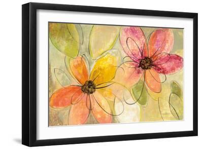 Neon Floral V2 - Black Framed Art Print Wall Art, 18x12