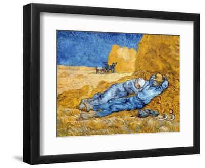 Noon - Rest from Work, 1891 - Black Framed Art Print Wall Art, 12x9