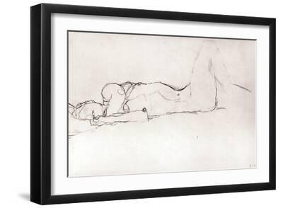 Nude Woman in Bed, c.1914 - Black Framed Art Print Wall Art, 18x12