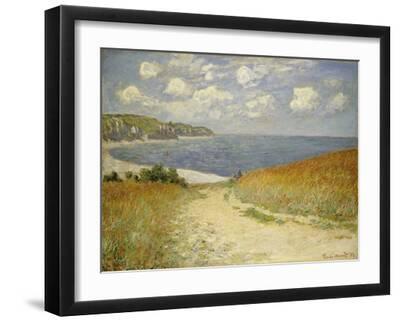 Path in the Wheat at Pourville, 1882 - Black Framed Art Print Wall Art, 16x12