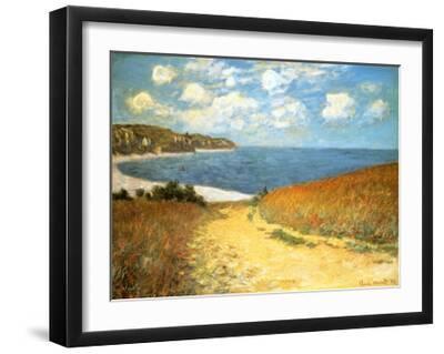 Path Through the Corn at Pourville, 1882 - Black Framed Art Print Wall Art, 20x16