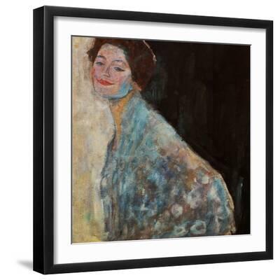 Portrait of a Lady in White, 1917/18 - Black Framed Art Print Wall Art, 16x16