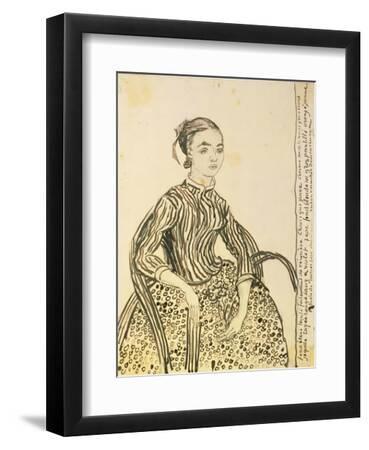 Portrait of a Young Girl, 1888 - Black Framed Art Print Wall Art, 9x12