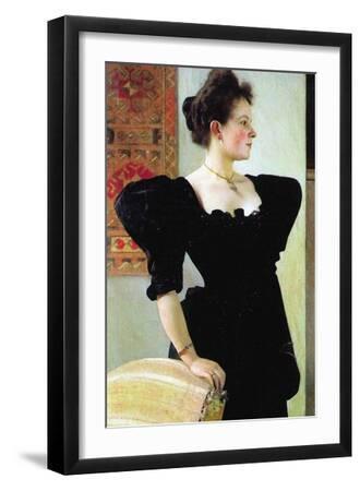 Portrait of Marie Breunig - Black Framed Art Print Wall Art, 12x18