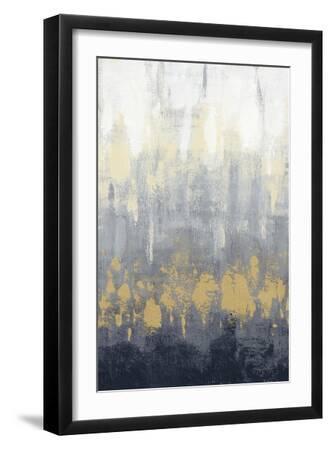 Rain on Asphalt III Navy Crop - Black Framed Art Print Wall Art, 12x18