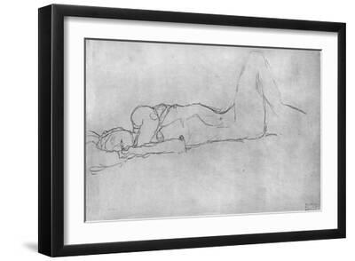 Reclining Female Nude, c.1914 - Black Framed Art Print Wall Art, 18x12