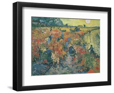 Red Vineyards at Arles, 1888 - Black Framed Art Print Wall Art, 12x9