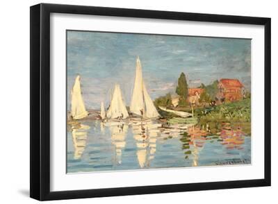 Regatta at Argenteuil - Black Framed Art Print Wall Art, 18x12