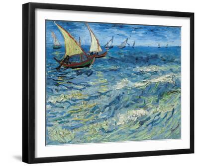 Seascape At Saintes-Maries, 1888 - Black Framed Art Print Wall Art, 20x16