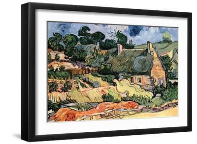 Shelters in Cordeville by Van Gogh - Black Framed Art Print Wall Art, 18x12