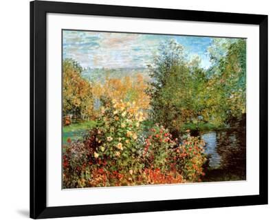 Stiller Winkel im Garten von Montgeron - Black Framed Art Print Wall Art, 32x24