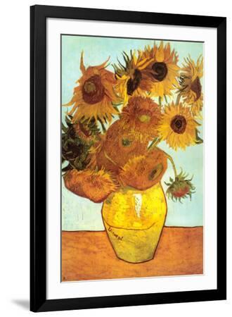 Sunflowers, c.1888 - Black Framed Art Print Wall Art, 24x36
