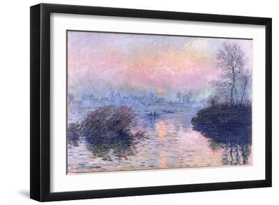 Sunset on the Seine at Lavacourt, Winter Effect - Black Framed Art Print Wall Art, 18x12