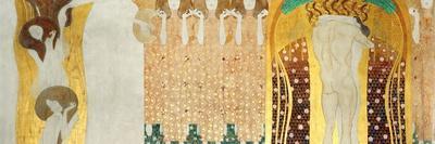 The Beethoven Frieze, Detail: the Arts, Chorus of Paradise, Embrace, 1902 - Giclee Print, 36x12