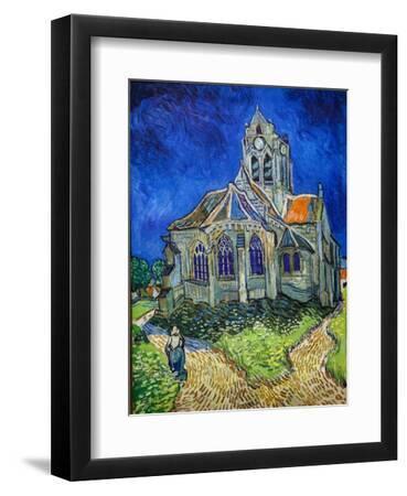 The Church in Auvers-Sur-Oise, View from the Chevet, 1890 (Oil on Canvas) - Black Framed Art Print Wall Art, 9x12