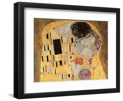 The Kiss, 1907-08 - Black Framed Art Print Wall Art, 12x9