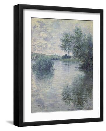 The Seine at Vetheuil, 1879 - Black Framed Art Print Wall Art, 12x16
