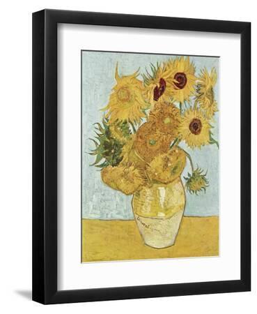 Van Gogh Sunflowers III - Black Framed Art Print Wall Art, 9x12