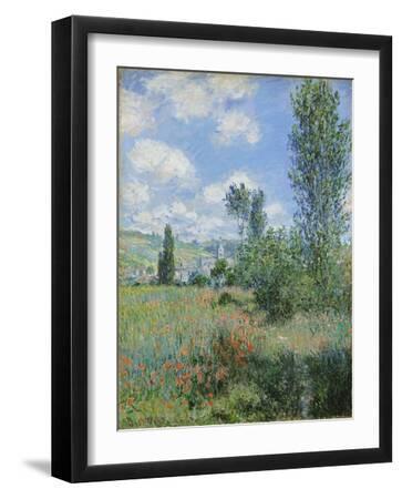 View of Vetheuil, 1880 - Black Framed Art Print Wall Art, 12x16