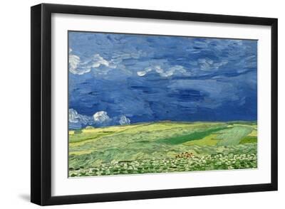 Wheatfield under Thunderclouds, 1890 - Black Framed Art Print Wall Art, 18x12